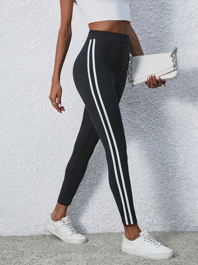 High Waist Striped Leggings